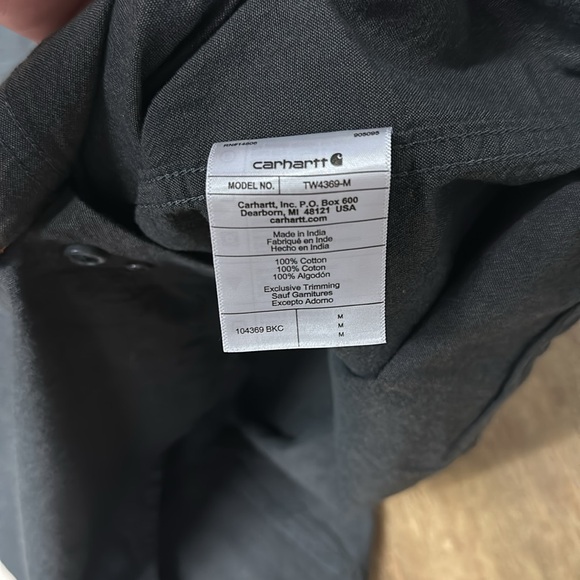 Carhartt great shape 100% cotton loose fit button up dark grey pocket shirt - Picture 4 of 5